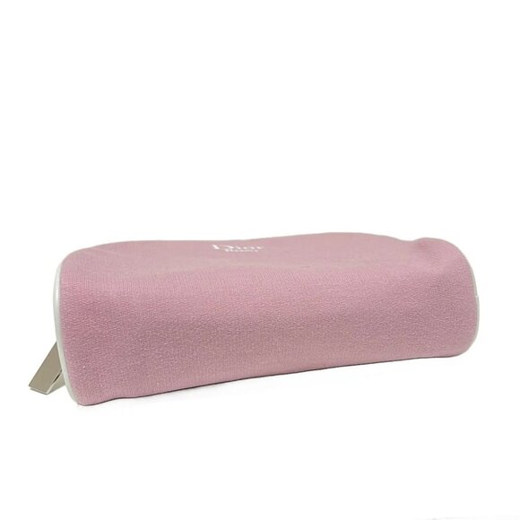 Dior Beauty - Pink White Cotton Canvas Leather Pouch - Picture 3 of 6